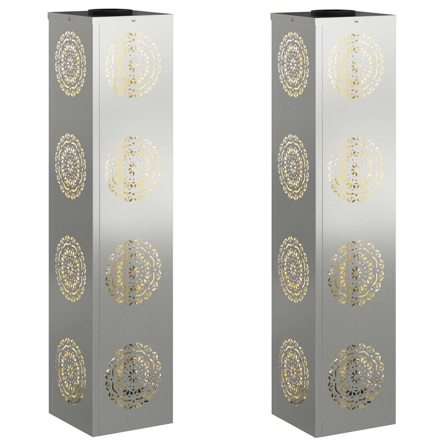 Solar LED Pathway Light 2 pcs Galvanized Galvanized