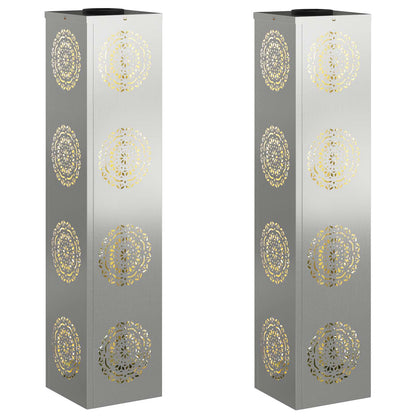 Solar LED Pathway Light 2 pcs Galvanized Galvanized