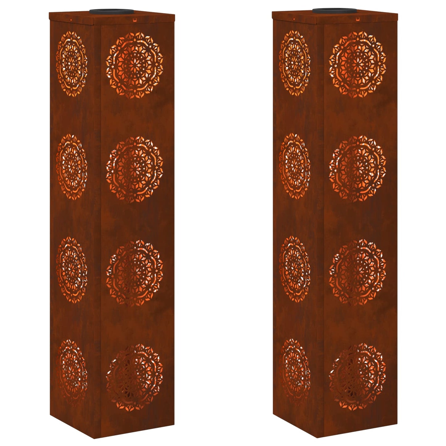 Solar LED Pathway Light 2 pcs Corten Steel Corten Steel