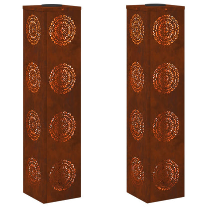 Solar LED Pathway Light 2 pcs Corten Steel Corten Steel