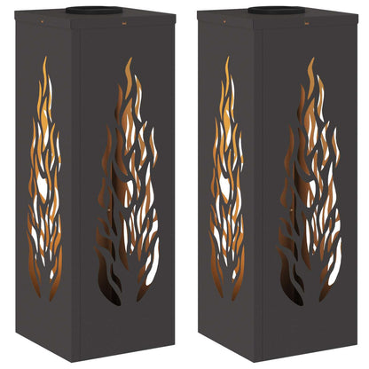 Solar LED Pathway Light 2 pcs Black Cold Rolled Steel