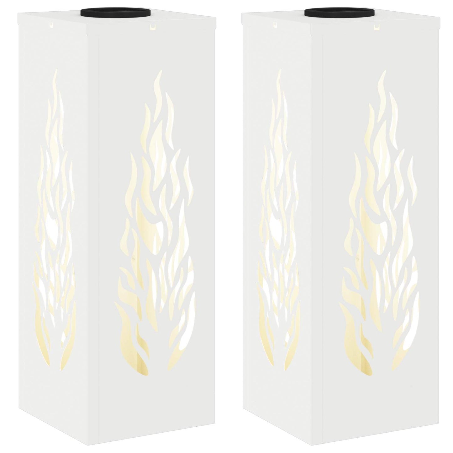 Solar LED Pathway Light 2 pcs White Cold Rolled Steel