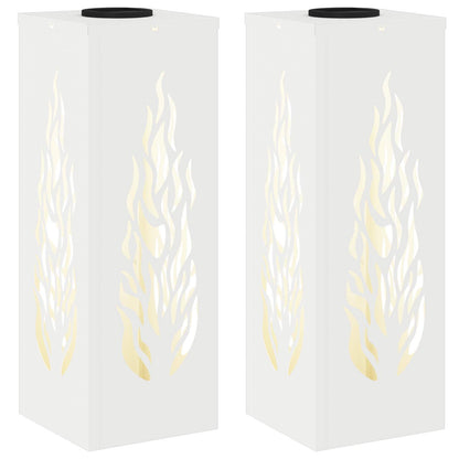 Solar LED Pathway Light 2 pcs White Cold Rolled Steel