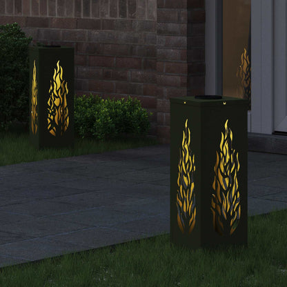 Solar LED Pathway Light 2 pcs Olive Green Cold Rolled Steel