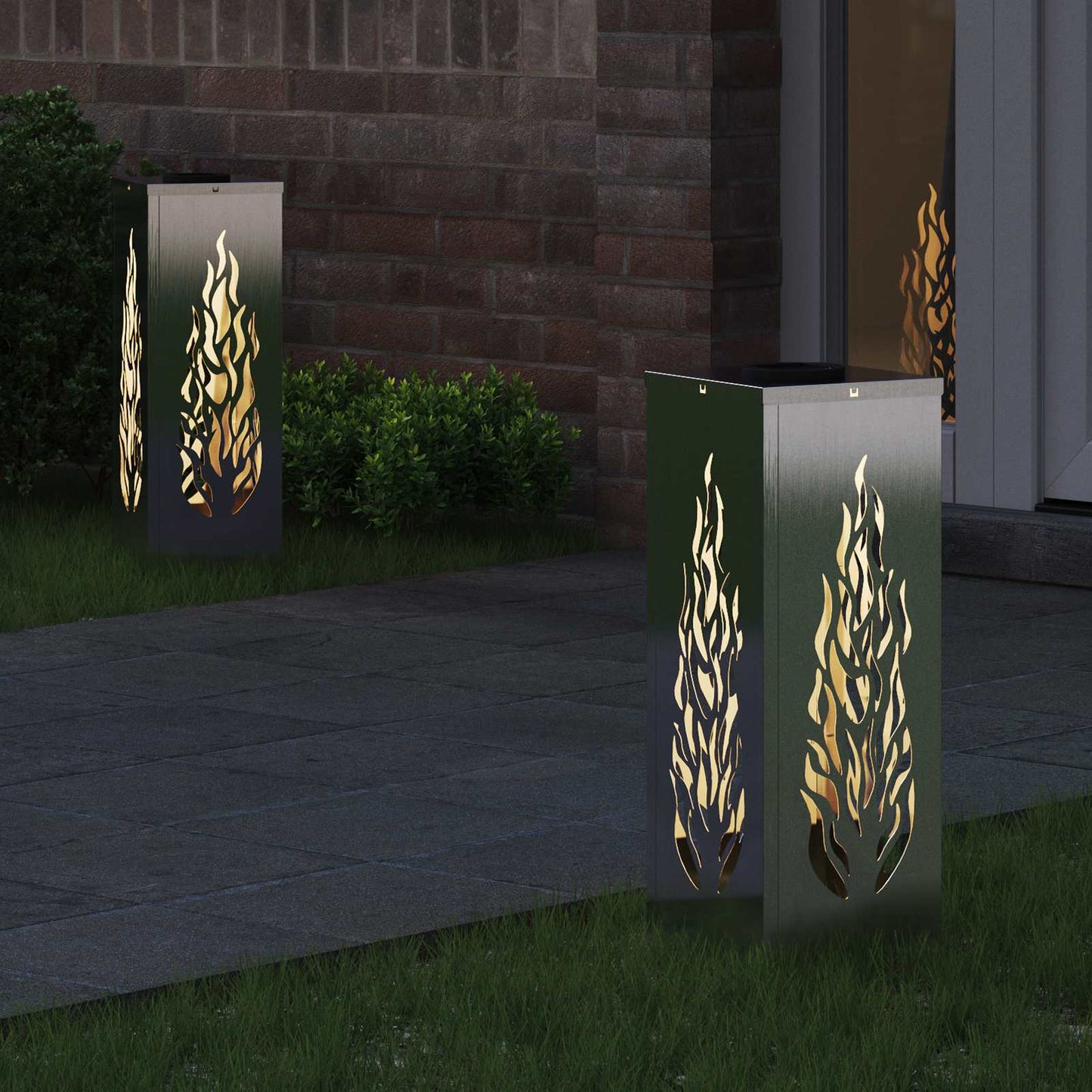 Solar LED Pathway Light 2 pcs Silver Stainless Steel