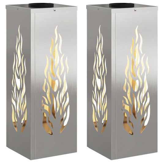 Solar LED Pathway Light 2 pcs Stainless Steel Stainless Steel