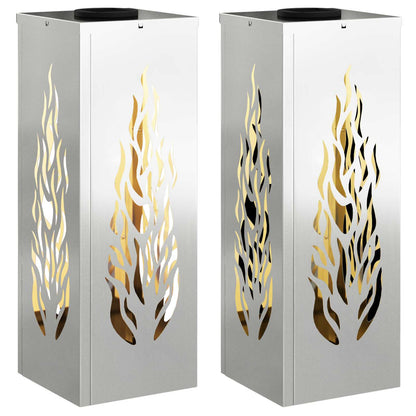 Solar LED Pathway Light 2 pcs Galvanized Galvanized