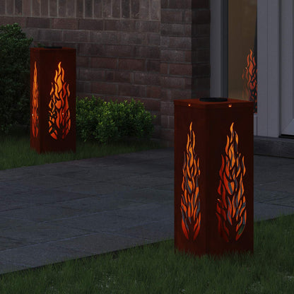 Solar LED Pathway Light 2 pcs Corten Steel Corten Steel
