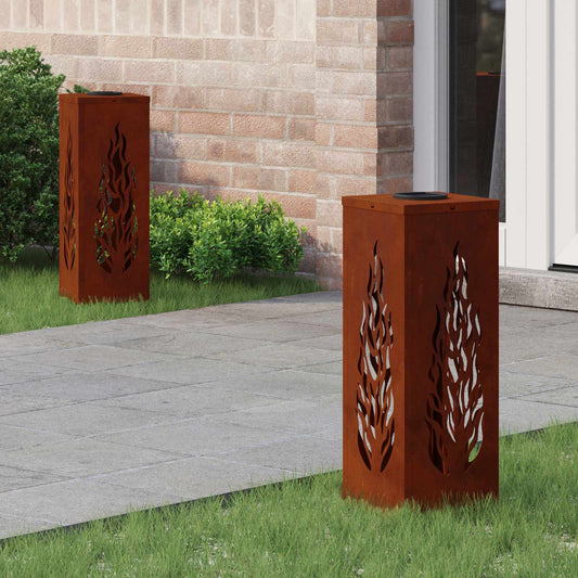 Solar LED Pathway Light 2 pcs Corten Steel Corten Steel