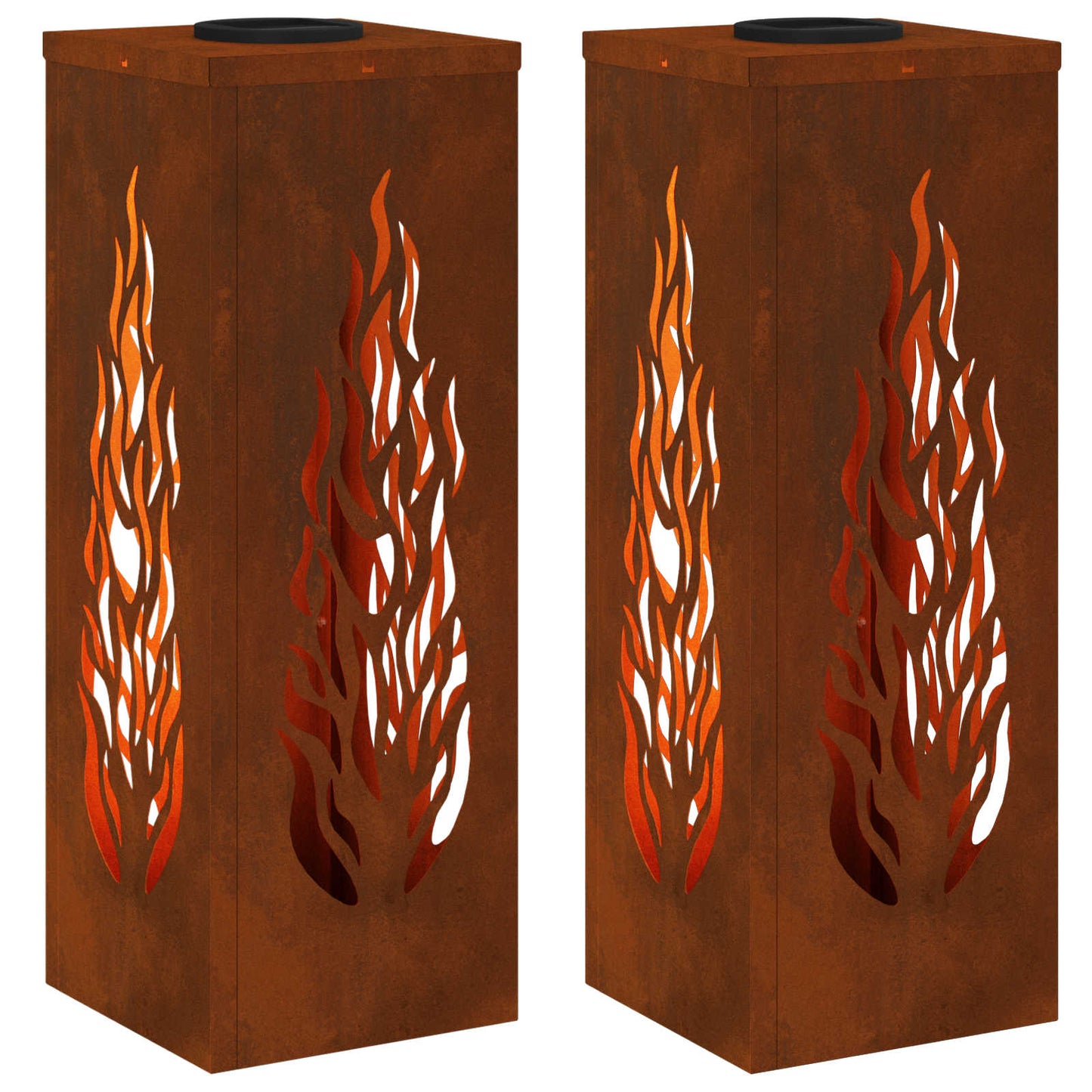 Solar LED Pathway Light 2 pcs Corten Steel Corten Steel