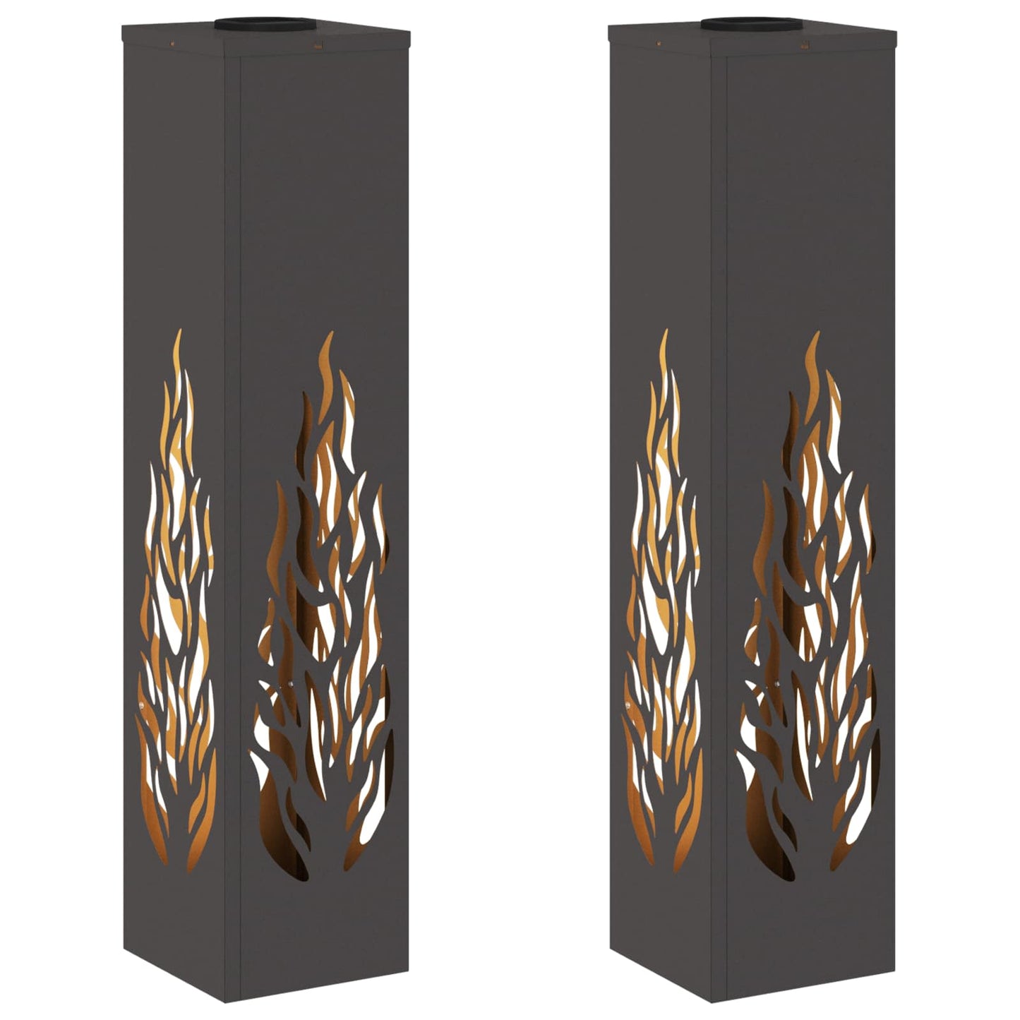 Solar LED Pathway Light 2 pcs Black Cold Rolled Steel