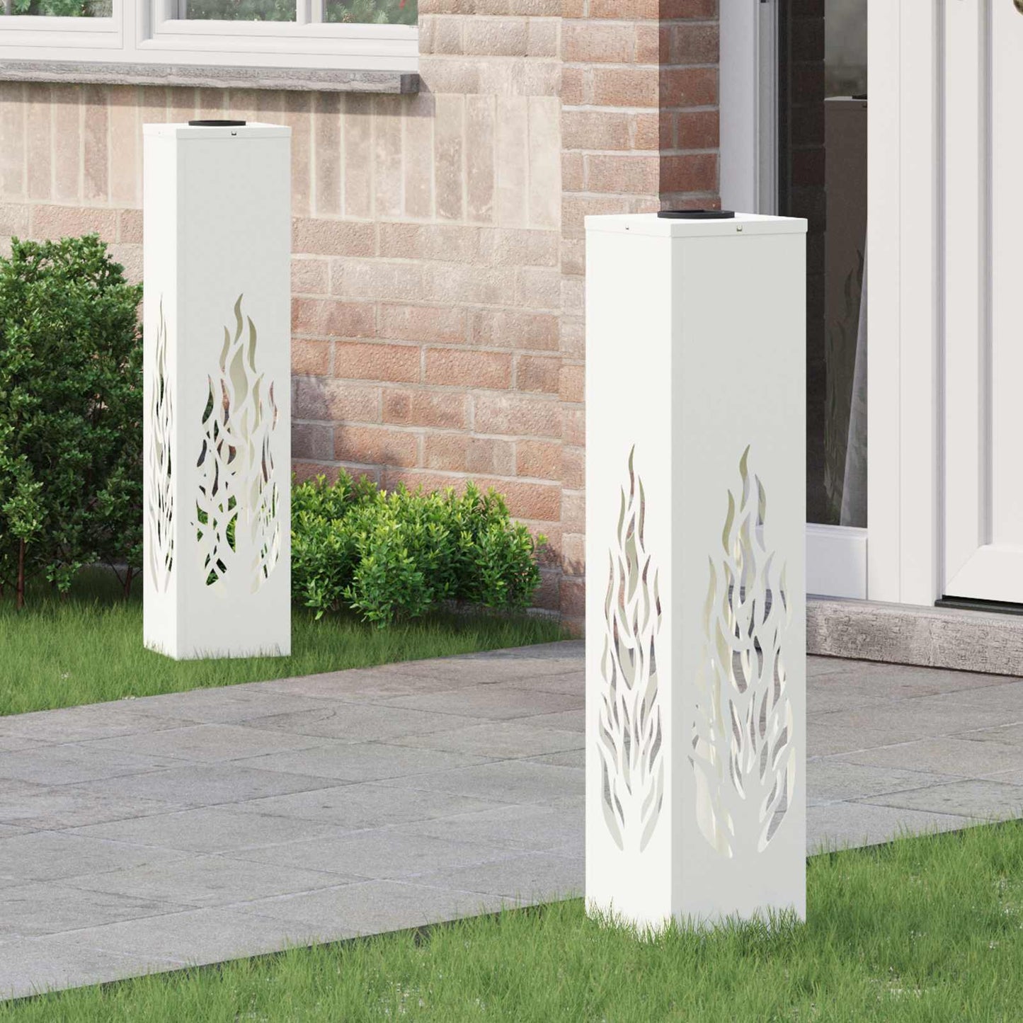 Solar LED Pathway Light 2 pcs White Cold Rolled Steel