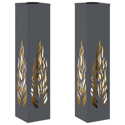 Solar LED Pathway Light 2 pcs Anthracite Cold Rolled Steel