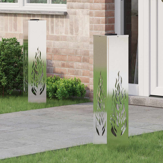 Solar LED Pathway Light 2 pcs Stainless Steel Stainless Steel