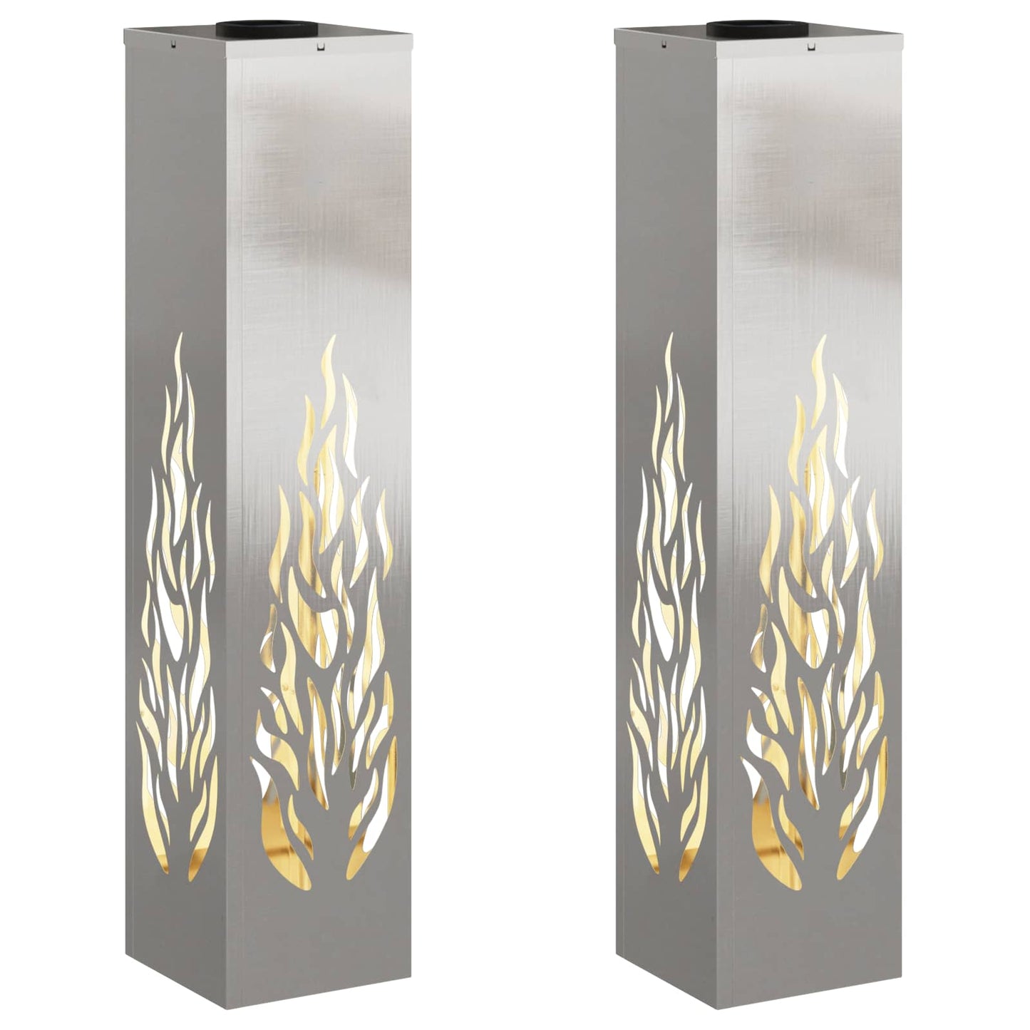 Solar LED Pathway Light 2 pcs Silver Stainless Steel