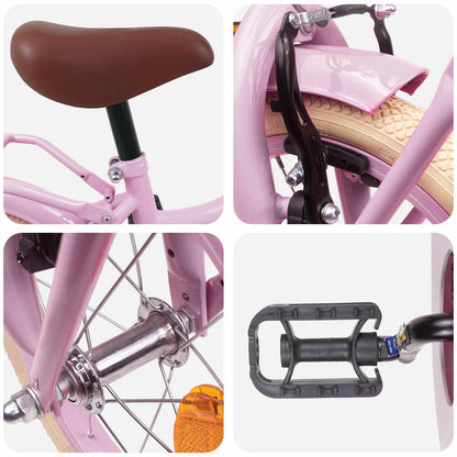 Kids Bike 14 Inches for 3-5 Years Old Light Pink