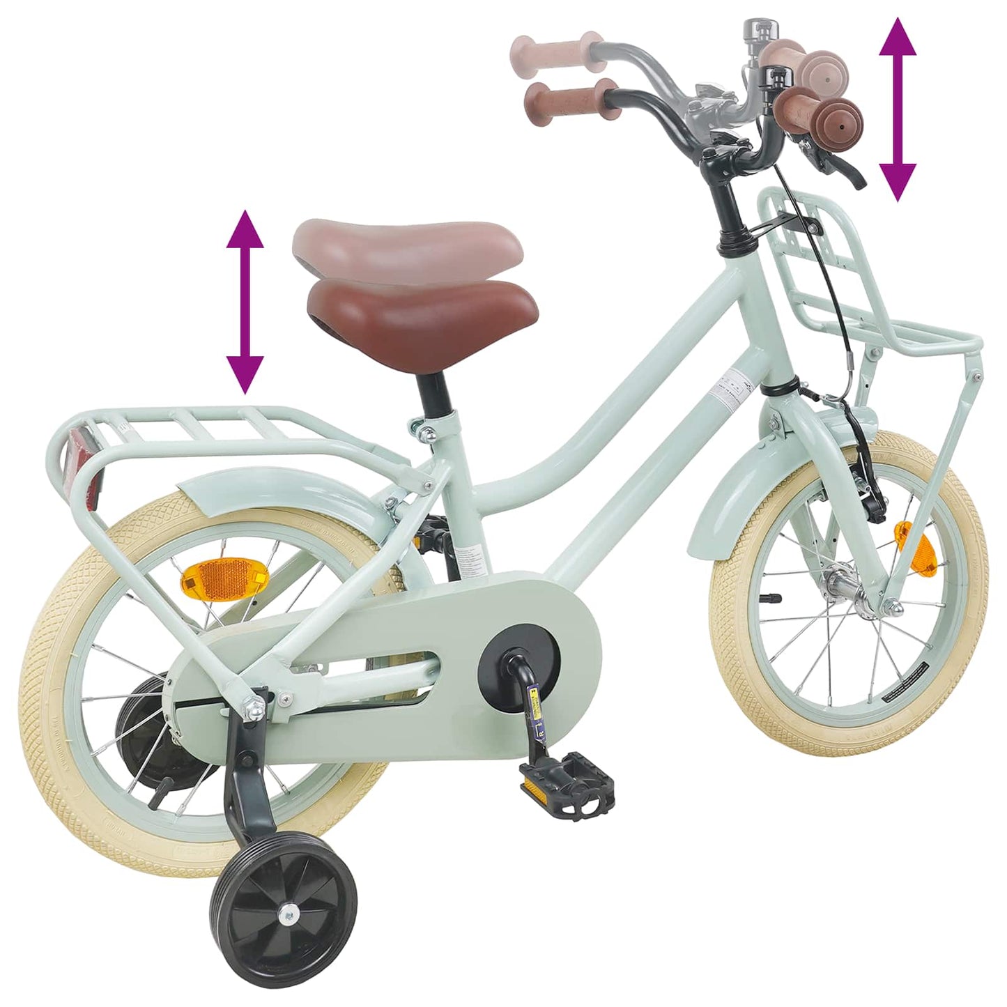 Kids Bike 12 Inches for 2-4 Years Old Light Green