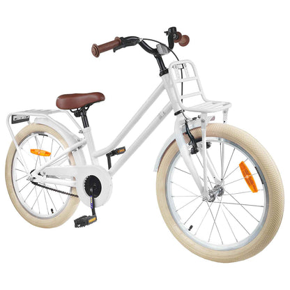 Kids Bike 22 Inches for 7-12 Years Old White