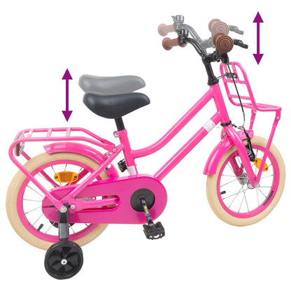 Kids Bike 12 Inches for 2-4 Years Old Dark Pink