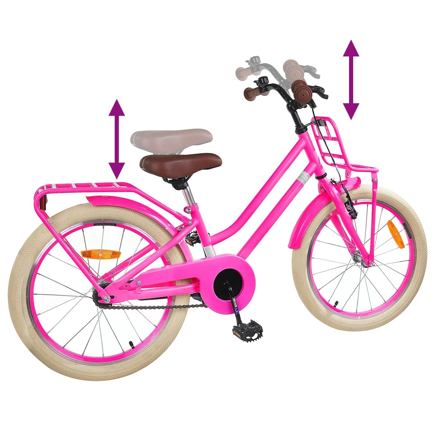 Kids Bike 18 Inches for 5-7 Years Old Dark Pink