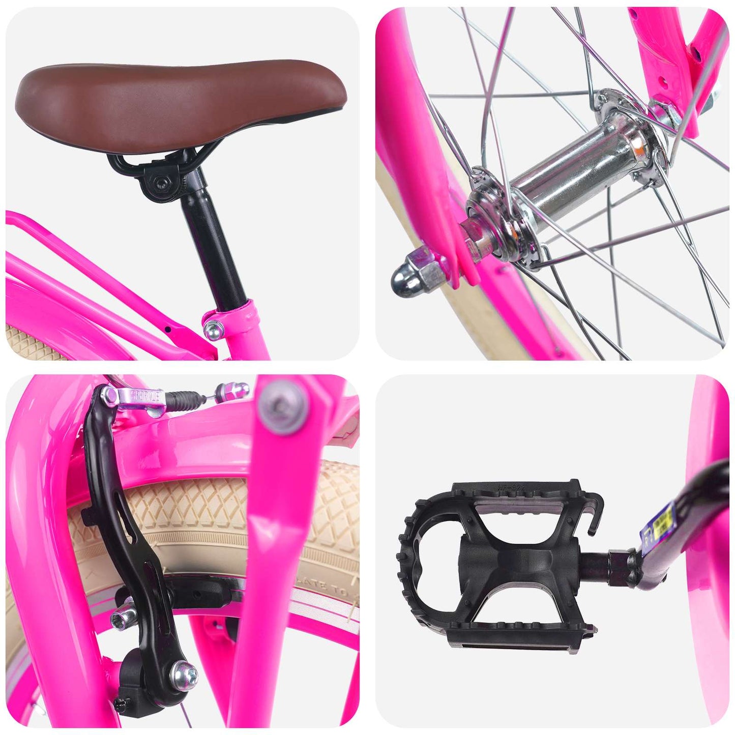 Kids Bike 20 Inches for 6-11 Years Old Dark Pink