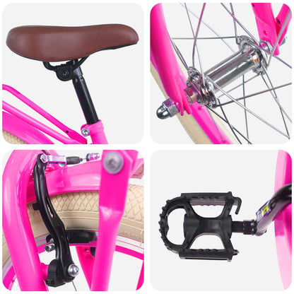Kids Bike 20 Inches for 6-11 Years Old Dark Pink