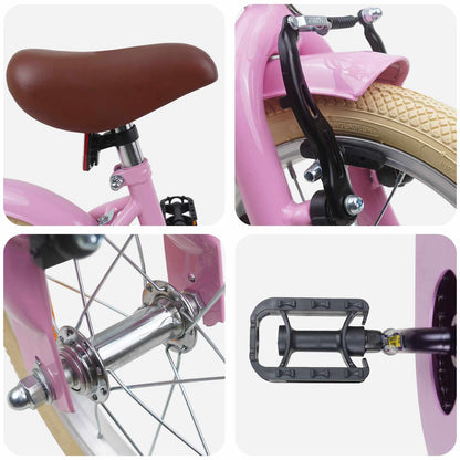 Kids Bike 12 Inches for 2-4 Years Old Light Pink