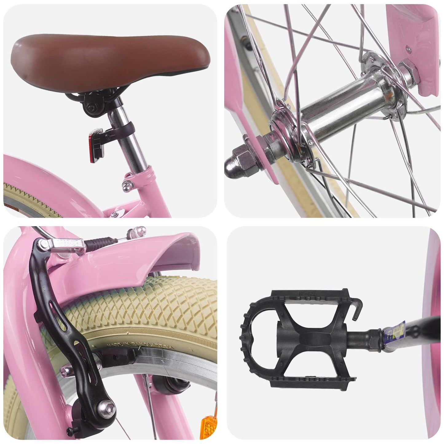 Kids Bike 20 Inches for 6-11 Years Old Light Pink