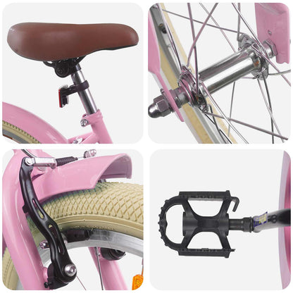 Kids Bike 20 Inches for 6-11 Years Old Light Pink