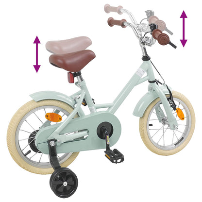 Kids Bike 12 Inches for 2-4 Years Old Light Green