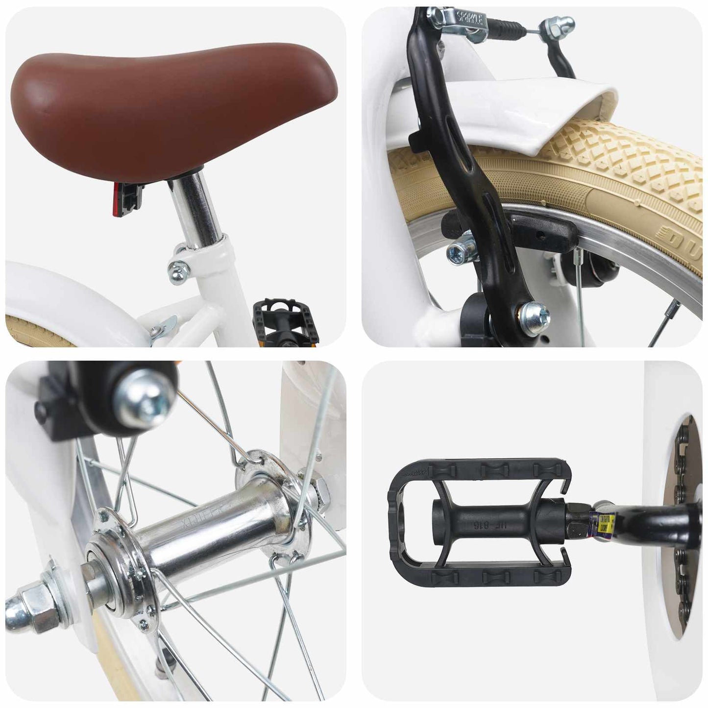 Kids Bike 16 Inches for 4-6 Years Old White