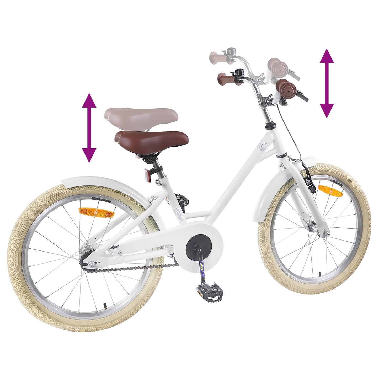 Kids Bike 18 Inches for 5-7 Years Old White