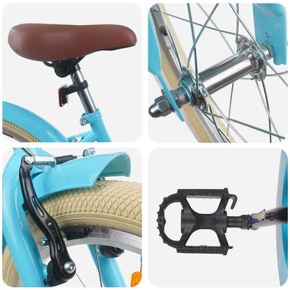 Kids Bike 18 Inches for 5-7 Years Old Light Blue