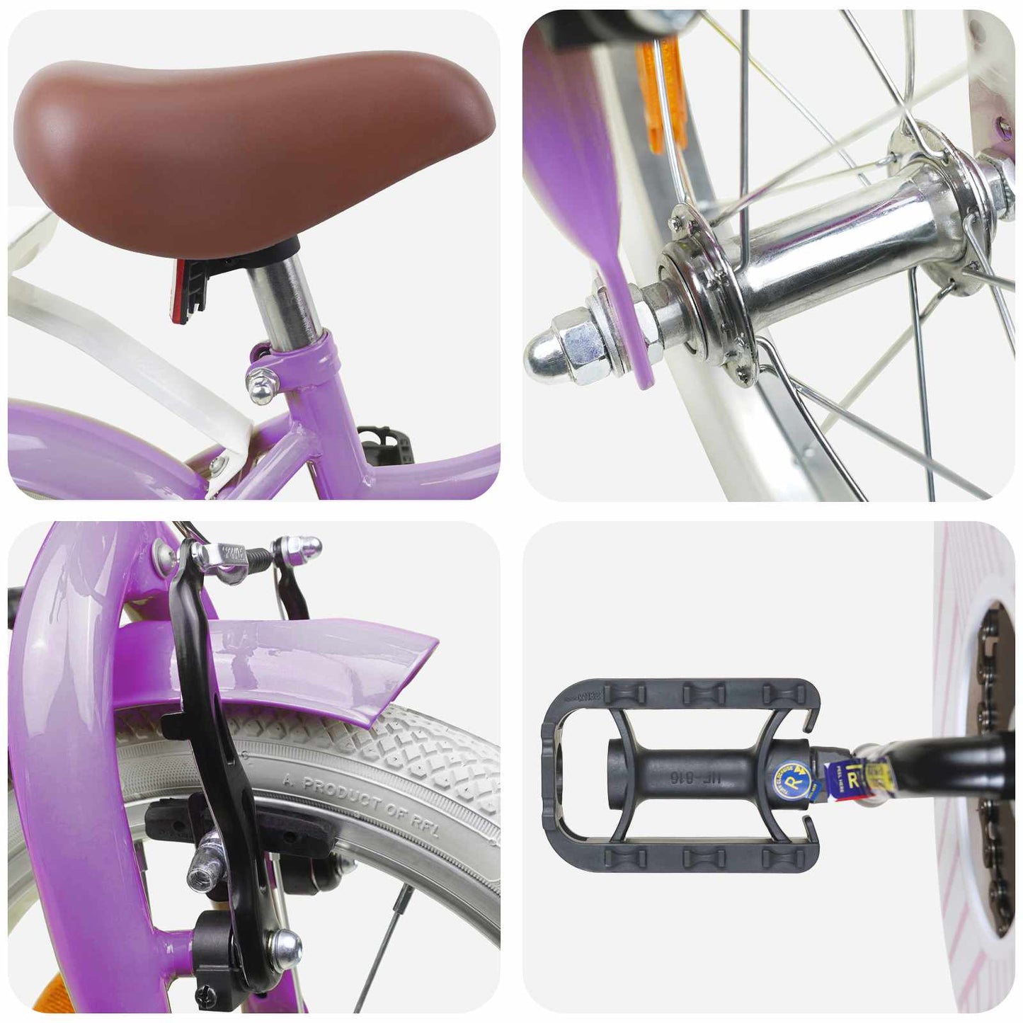 Kids Bike 12 Inches for 2-4 Years Old Purple