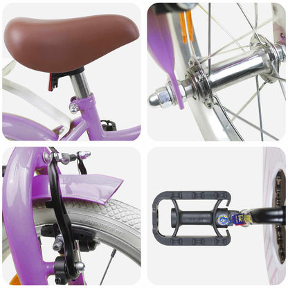 Kids Bike 12 Inches for 2-4 Years Old Purple