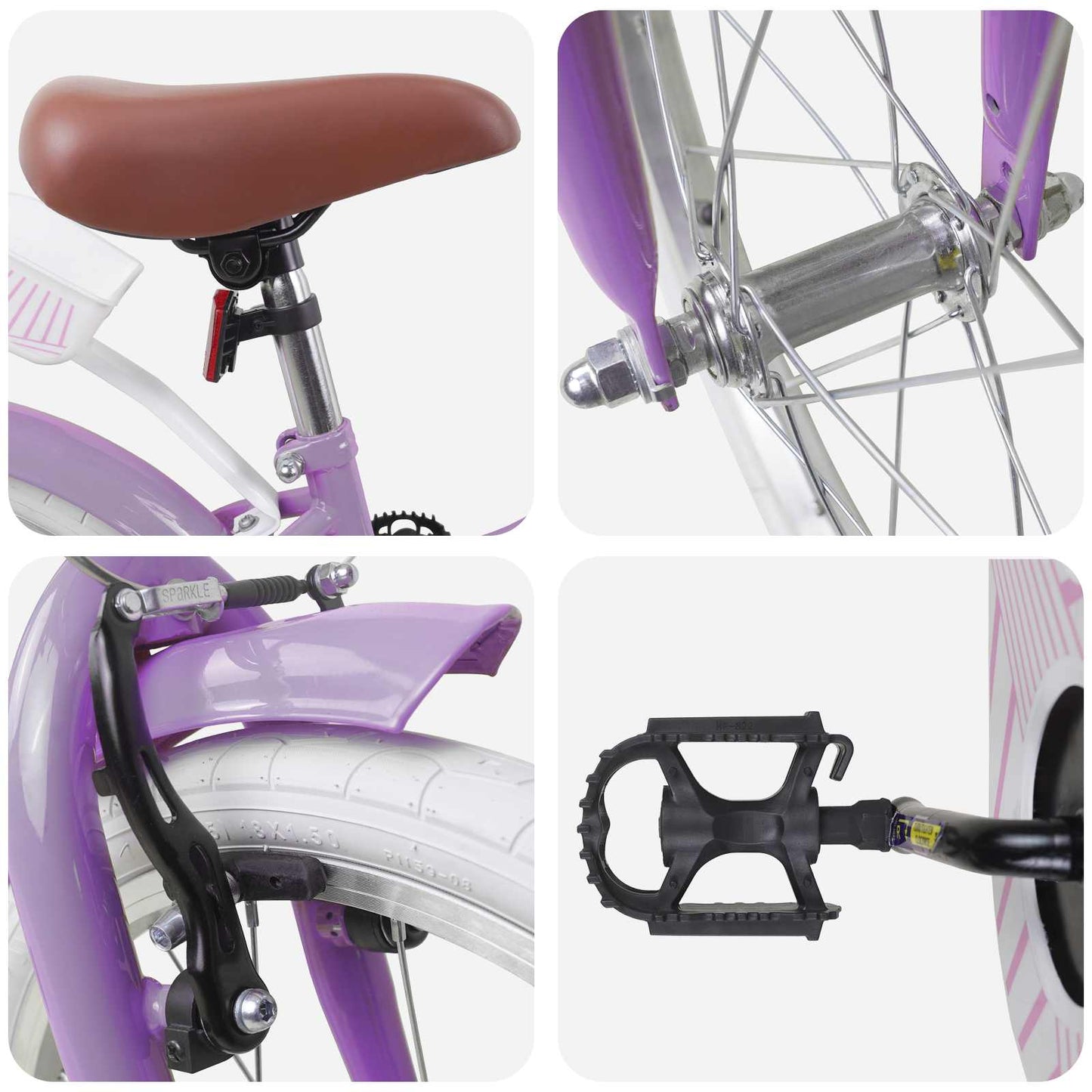 Kids Bike 18 Inches for 5-7 Years Old Purple