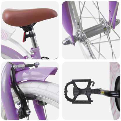 Kids Bike 18 Inches for 5-7 Years Old Purple
