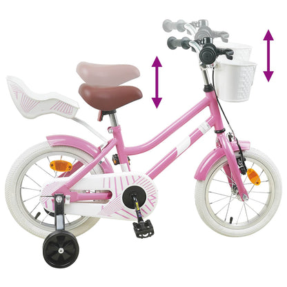 Kids Bike 12 Inches for 2-4 Years Old Light Pink