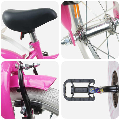 Kids Bike 14 Inches for 3-5 Years Old Dark Pink