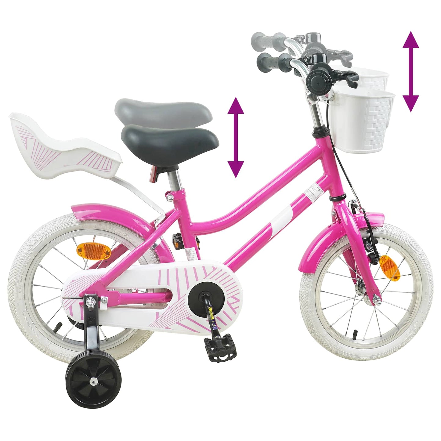 Kids Bike 14 Inches for 3-5 Years Old Dark Pink