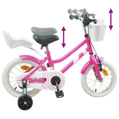 Kids Bike 14 Inches for 3-5 Years Old Dark Pink