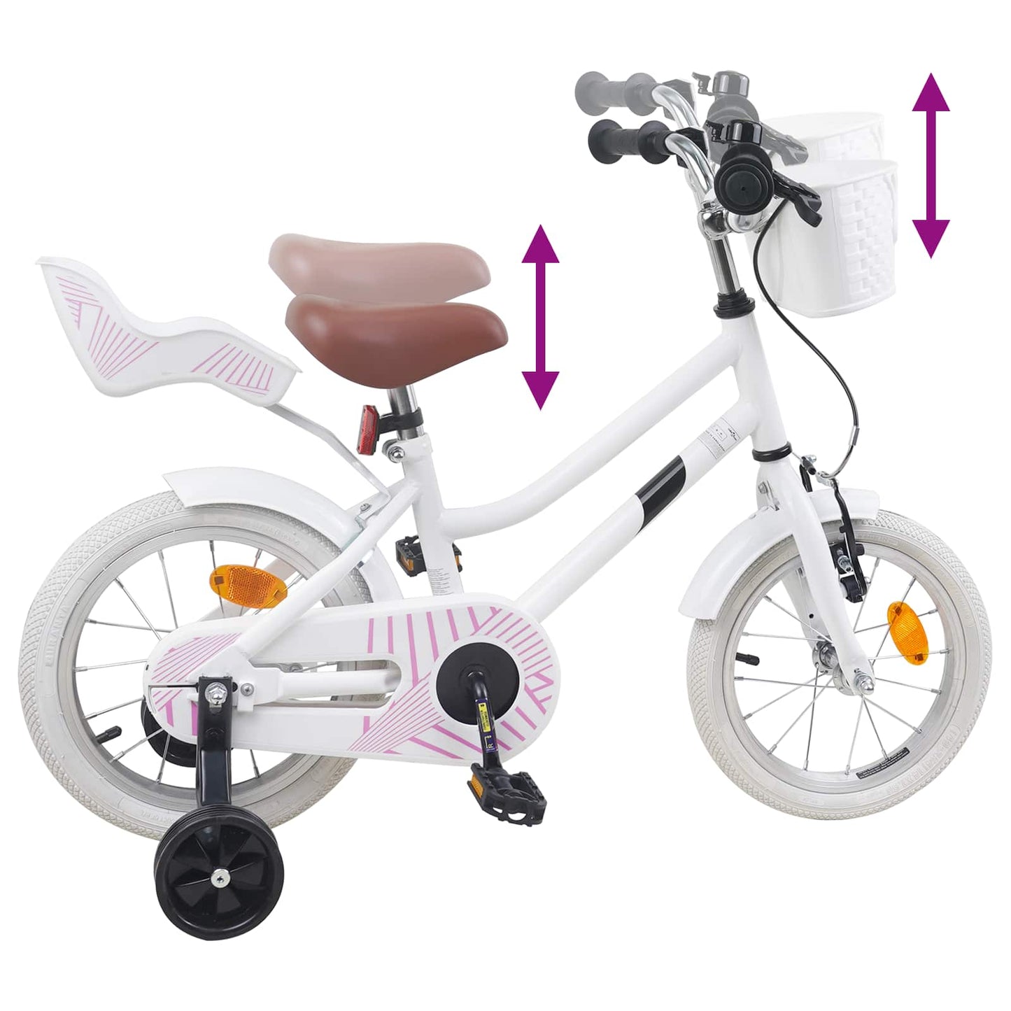 Kids Bike 12 Inches for 2-4 Years Old White
