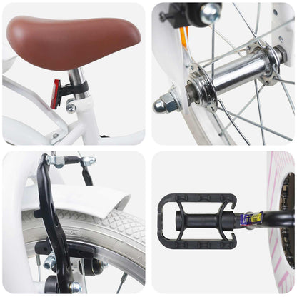 Kids Bike 16 Inches for 4-6 Years Old White