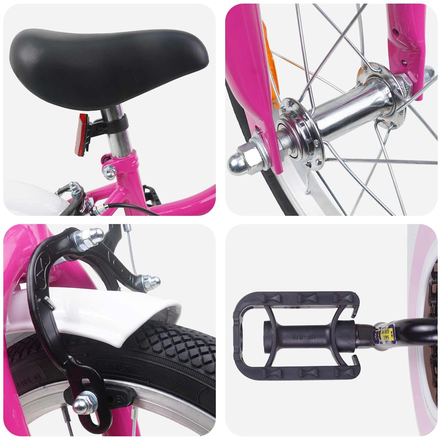 Kids Bike 16 Inches for 4-6 Years Old Pink White