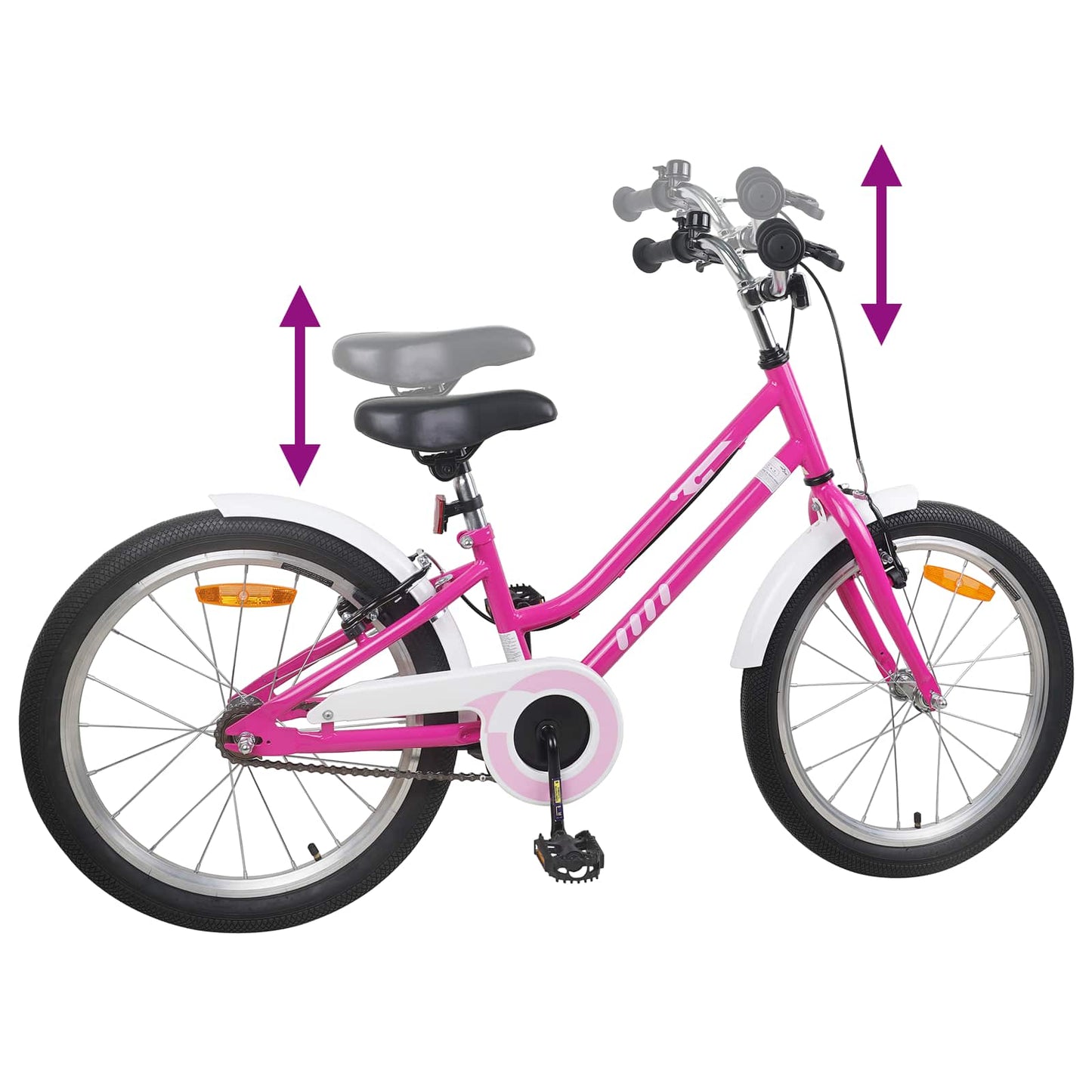 Kids Bike 24 Inches for 8-12 Years Old Pink White
