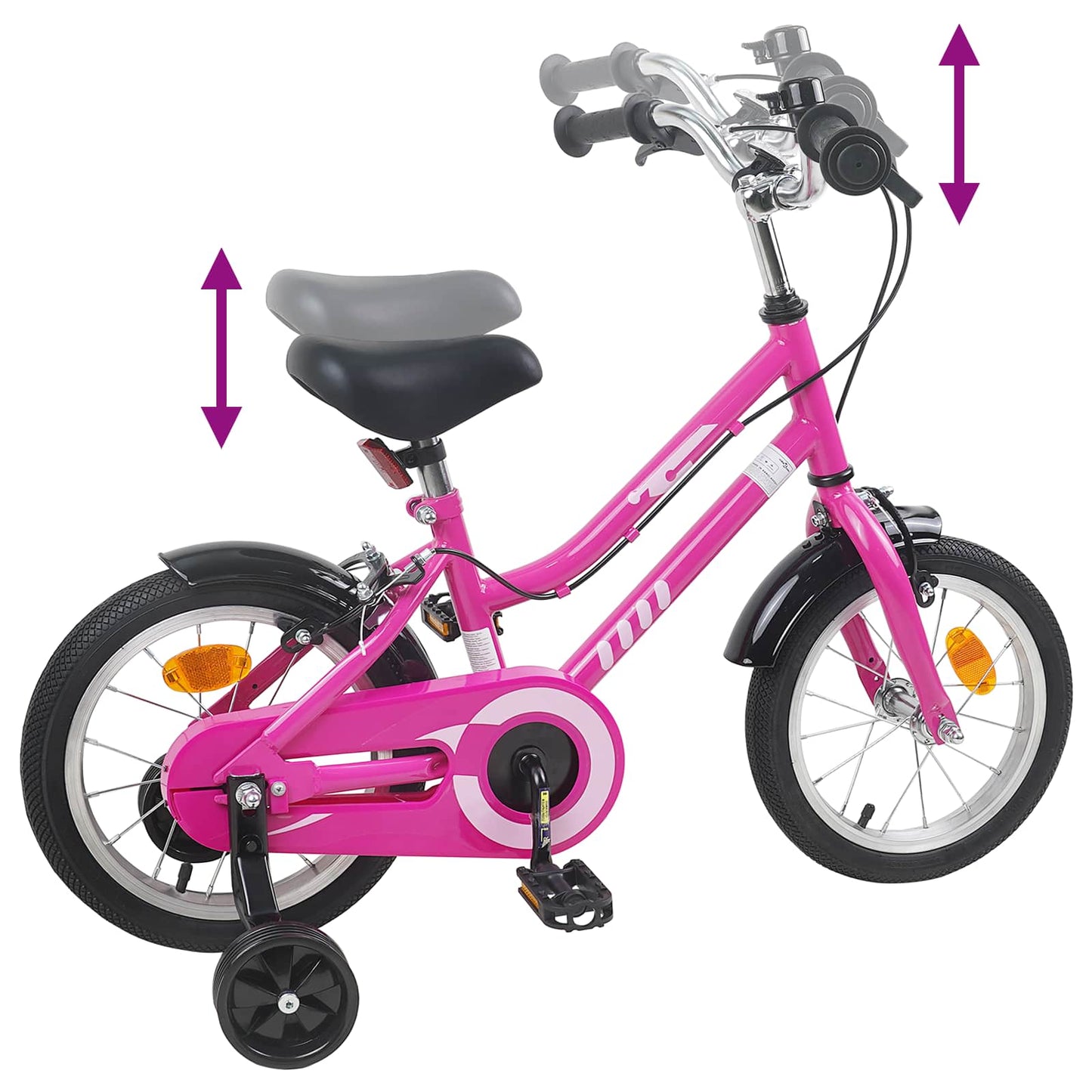 Kids Bike 14 Inches for 3-5 Years Old Pink Black