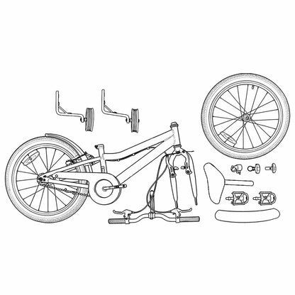 Kids Bike 16 Inches for 4-6 Years Old Pink Black