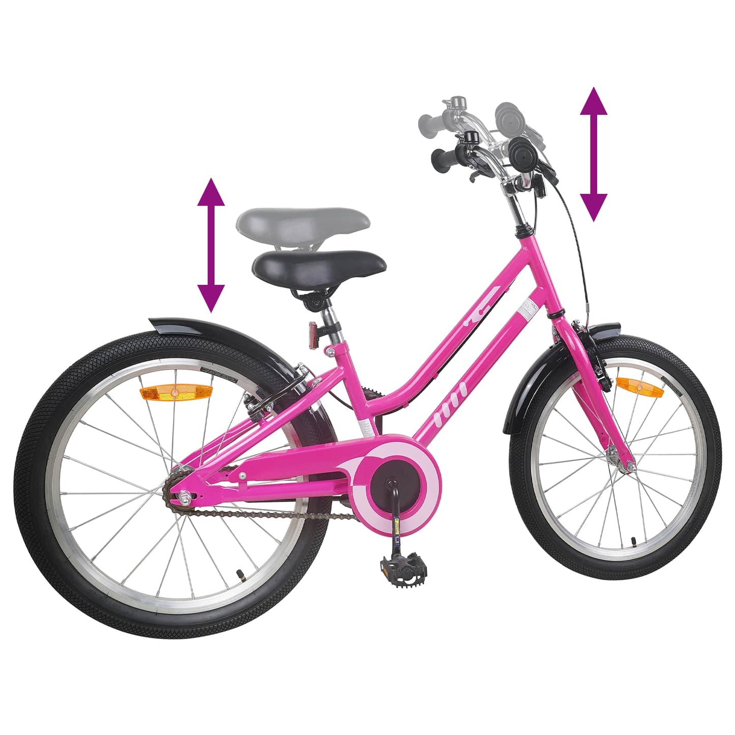 Kids Bike 22 Inches for 7-12 Years Old Pink Black