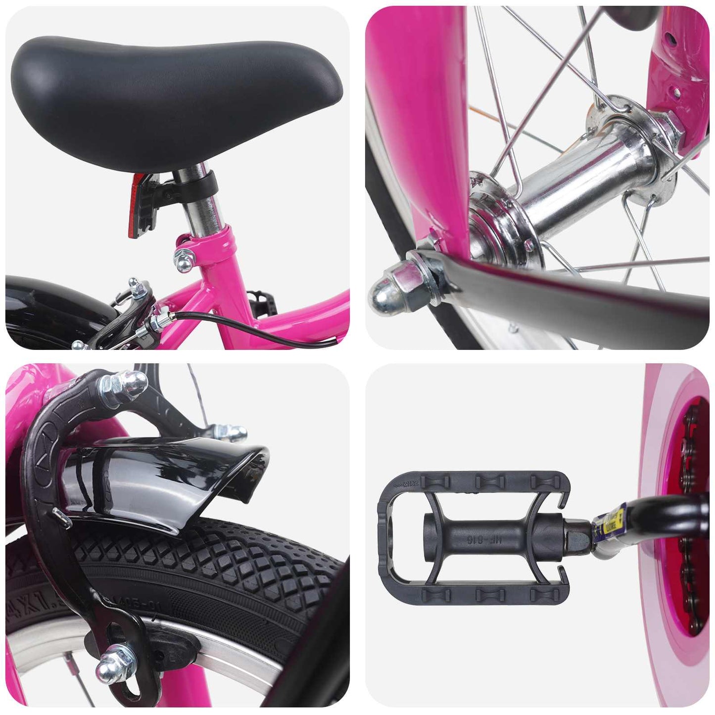 Kids Bike 12 Inches for 2-4 Years Old Pink and Black