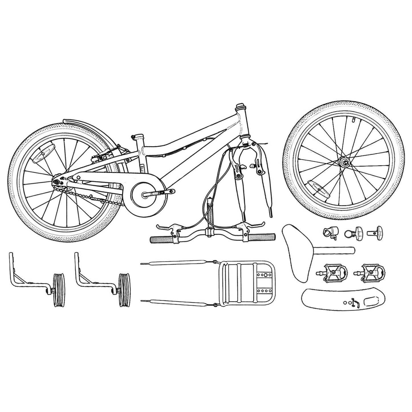 Kids Bike 16 Inches for 4-6 Years Old Pink and Black